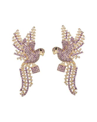 Eyecandy LA Eye Candy La Cz Flying Bird Statement Earrings