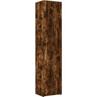 vidaXL Slim Storage Cabinet Smoked Oak 50x42.5x225 cm Engineered Wood Vidaxl