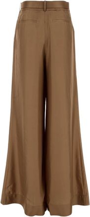 Zimmermann Silk Wide-Leg Trousers - Beige