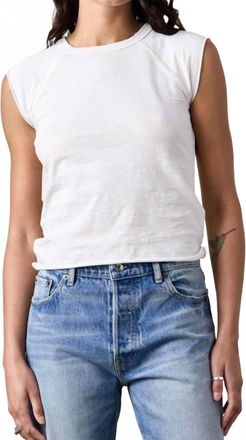 NSF Chloe Fitted Raglan Tee In Chalk