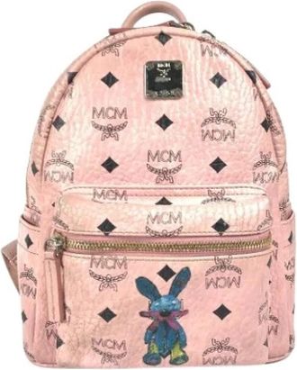 MCM Pre-owned Lederen Rugzak - Dames - Vintage Rugzakken - Roze - ONE Size - Leer - Vintage