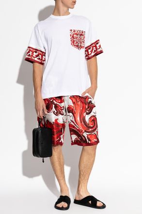 Dolce & Gabbana T-shirt With Majolica Print, Mens, White