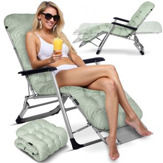 OEM Tumbona Plegable De Jard&iacute;n Con Coj&iacute;n Sofotel Chillwell Verde Claro