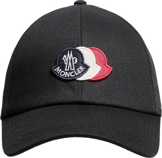 Moncler Moncler Cotton Gabardine Baseball Cap, Men, Black, Size: One Size