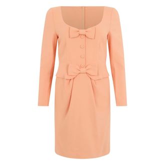 Moschino Party Dresses, female, Pink, Size: 2XS Elegant Fishing Suit with Belt