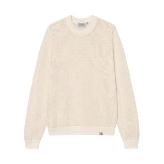 Carhartt Work in Progress Carhartt Wip, Round-neck Knitwear, male, Beige, Size: M Stockton Sweater