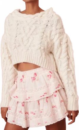 LoveShackFancy Ruffle Mini Skirt In Berry Moment