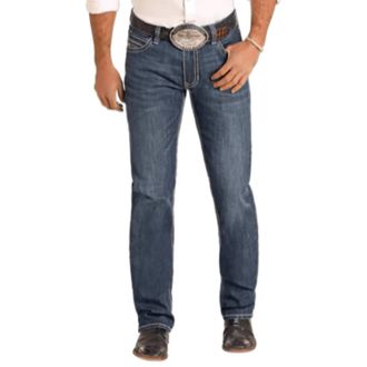 Rock & Roll Cowboy Mens Revolver Slim Jeans In Dark_Vintage