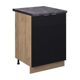 Vicco Mueble Bajo De Cocina Fame-line, Rayas Negras, 60 Cm, Et Antracita, Vicco