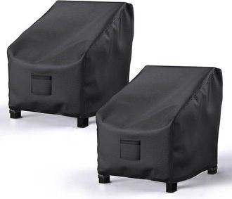 No Brand Fundas De 2 Piezas De Tela Oxford 210d Resistente Para Sillas De Exterior, Protecci&oacute;n Impermeable Grande Para Tumbonas Y Sillas De Jard&iacute;n Con Asiento 