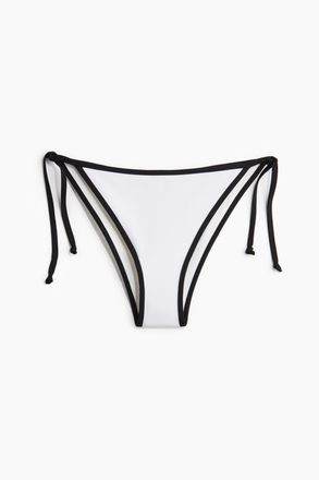 H&M Tie-Tanga Bikinihose - Weiss/Schwarz