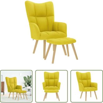 vidaXL vidaXL Poltrona Relax - Sedia Relax con Poggiapiedi Giallo Chiaro in Tessuto
