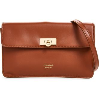 Ferragamo Harley Leather Shoulder Bag in New Cognac at Nordstrom