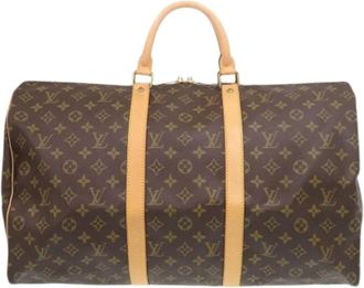 Louis Vuitton Pre-owned Boston Bag - Heren - Vintage Weekendtas - Bruin - ONE Size - Leer - Vintage