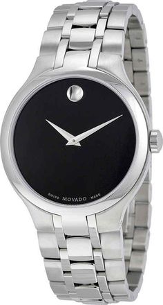 Movado Museum Black Museum Dial Stainless Steel Mens Watch 0606367