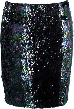 Alexander Terekhov Teal and Purple Sequin Mini Skirt Size S
