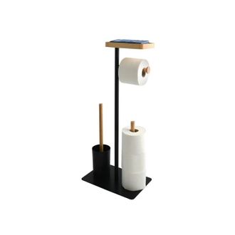 MSV Msv - Combinaci&oacute;n De Inodoro Con Soporte Para Smartphone Teiki Bamboo Black