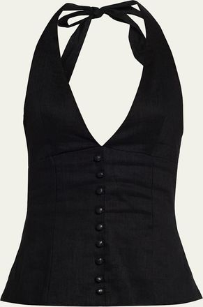 Aexae Linen Halter Top