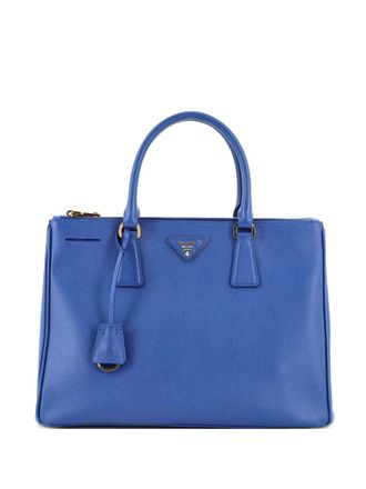 Prada Double Zip Lux Saffiano Leather Medium tote bag - Blue