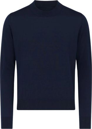 Paolo Pecora Maglia Girocollo Lana Merino Extrafine - Heren - Ronde hals truien - Blauw - S - Wol - Truien & Vesten