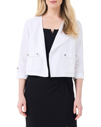 Nic+Zoe Rumba Linen-Blend Moto Jacket