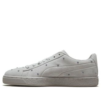 Puma (WMNS) PUMA Suede Studs Grey Lace Up Sneakers 369563-01