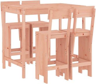 vidaXL Mesa Alta Y Taburetes De Jard&iacute;n 5 Piezas Madera Maciza Douglas Vidaxl