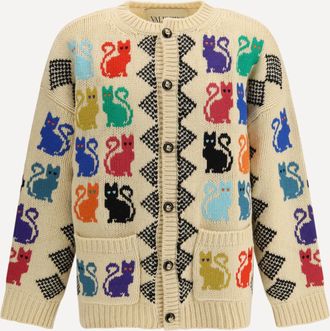 Valentino Cardigan con motivo in jaquard Le Chat de la Maison Man M