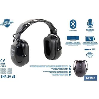 cofan Cascos Antirruido Snr 29 Db Con Bluetooth, Los Cascos Antirruido Snr 29 Db Con Bluetooth Representan La Combinaci&oacute;n Perfecta Entre Protecci&oacute;n Auditiva