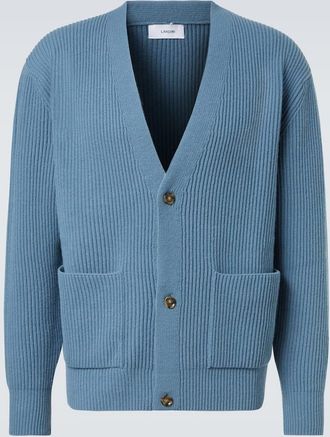 Lardini Cardigan in maglia di lana e cashmere a coste