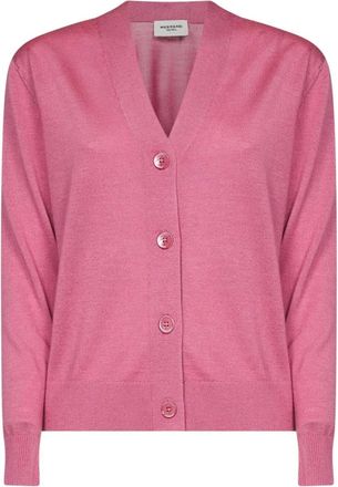 Max Mara Truien & Vesten, Dames, Roze, XL, Wol, Torre Cardigan