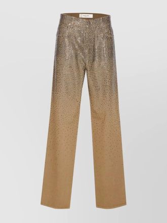 Golden Goose crystal-embellished wide-leg denim jeans