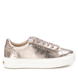 Xti Womens Leather Trainers Sneakers In Gold