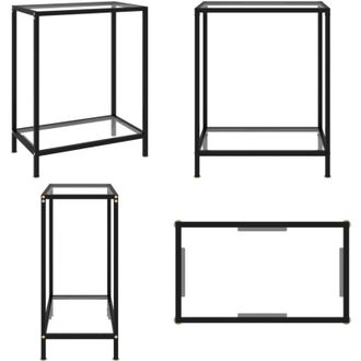 vidaXL Tavolo Consolle Trasparente 60x35x75 cm in Vetro Temperato - Tavolo in vetro temperato - Tavolo in acciaio
