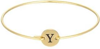 Adornia Tarnish Resistant 18K Gold Plated Initial Bangle Bracelet in Gold-Y at Nordstrom Rack