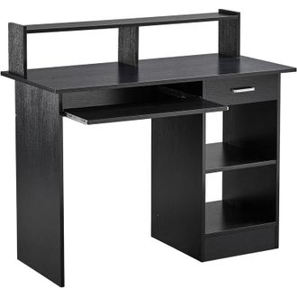 Yaheetech Yaheetech - Mesa Escritorio Blanco Con Soporte De Monitor Para Oficina Despacho Mesa De Ordenador De Madera Mesa De Estudio Con Caj&oacute;n Estantes 106 X 5