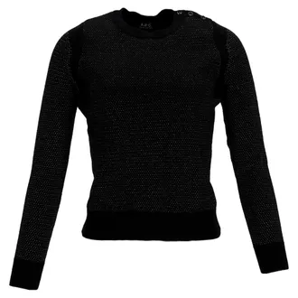 A.P.C. A. P.C. Glittered Button-Embellished Sweater in Black Merino Wool