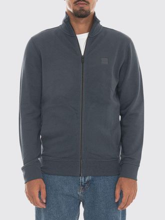 HUGO BOSS Felpa con zip in cotone con collo a dolcevita e tasche a fessura laterali