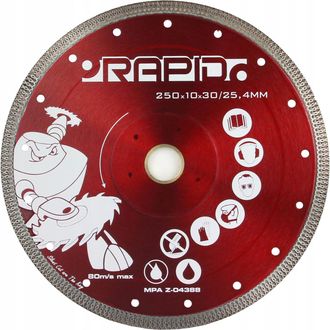 OEM Disco De Diamante 250x10x30/25,4/mm Corte R&aacute;pido Silencioso Rojo