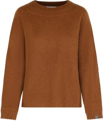 Max Mara Pullover Laser aus Lear-farbenem Kamelgarn