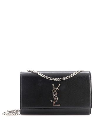 Saint Laurent Black Grainy Leather Classic Monogram Crossbody Medium (Authentic Pre-Loved)