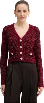 Guess Aomori Cardigan - Dames - Vesten - Rood - L - Polyester - Truien & Vesten