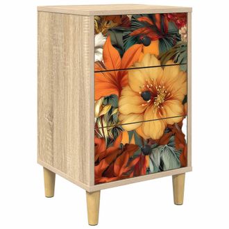vidaXL Mesa De Noche Gennep Roble Sonoma 36 X 33 X 60 Cm Vidaxl