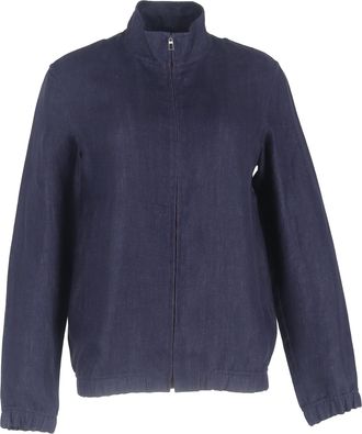 Loro Piana Pre-owned Womens Rain System Bomber Jacket in Navy Blue Linen - Size X-Small