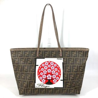 Fendi Zucca Brown Pvc Leather Shoulder Bag Tote Bag (Pre-Owned)