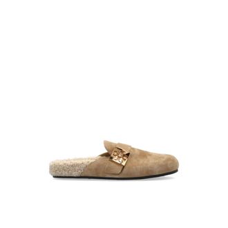 Tory Burch Leren Slippers Amalfi - Dames - Slip ons - Beige - 39 EU - Leer - Schoenen