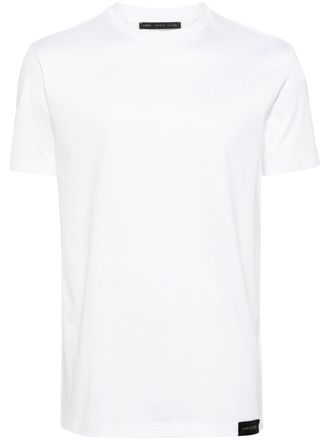 low brand logo-tag cotton T-shirt - White