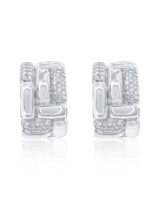 Suzy Levian Suzy Levian Silver Cz Huggie Earrings