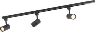 QAZQA Moderno Sistema De Riel Inteligente Negro Con 3 Gu10 Wifi Monof&aacute;sico - Jeana Acero Alargada Adecuado Para Led Max. 3 X 5 Watt - Qazqa