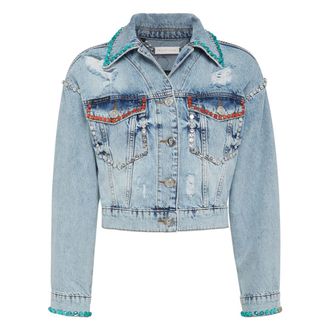 Philipp Plein Dames, Jassen, Blauw, Maat: M Denim